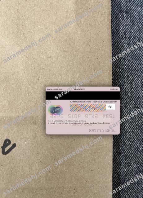 Estonia Coop Pank mastercard photolook back